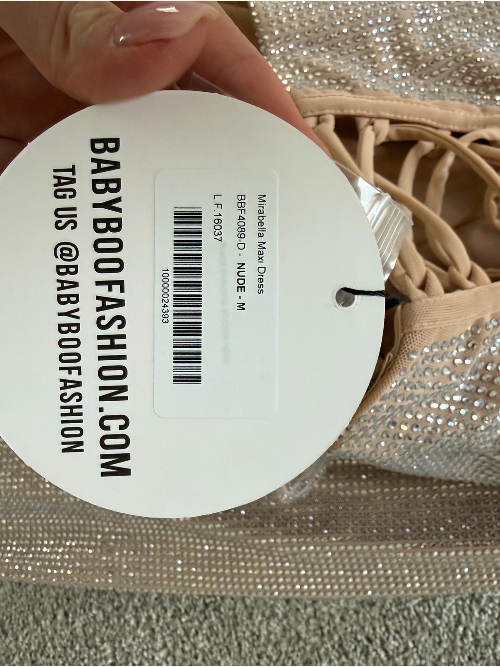 Strapless Sparkle Evening Gown in Champagne - Picture 4 of 5